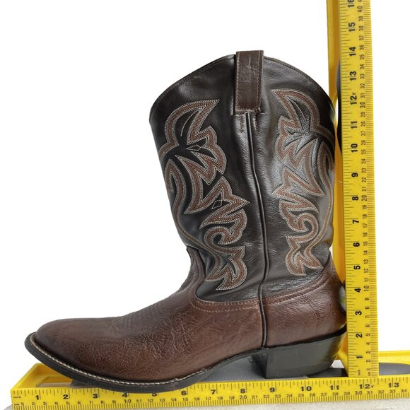 Cowtown Vintage Men's Leather Embordered Brown Western Cowboy Boots Size 9.5 - Picture 13 of 14
